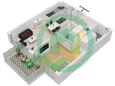 Serene Gardens 2 - 1 Bedroom Apartment Type 1 Floor plan