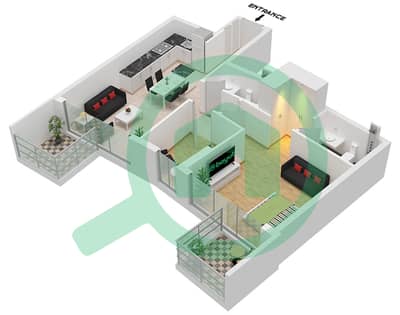 Serene Gardens 2 - 1 Bedroom Apartment Type 3 Floor plan