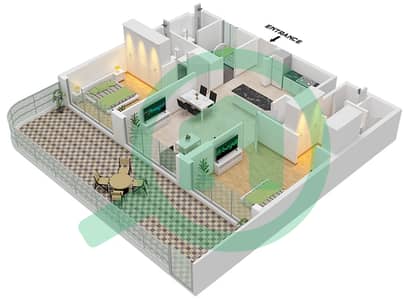 Serene Gardens 2 - 2 Bedroom Apartment Type 1 Floor plan