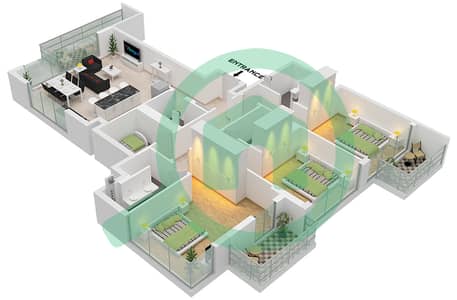 Serene Gardens 2 - 3 Bedroom Apartment Type 4 Floor plan