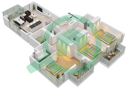 Serene Gardens 2 - 3 Bedroom Apartment Type 5 Floor plan