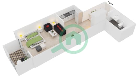Ajmal Sarah Tower - Studio Apartments Unit 1 Floor plan
