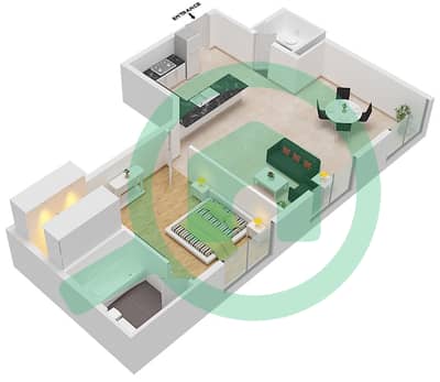 Manazel Al Barsha - 1 Bed Apartments Type A Floor 1-14 Floor plan