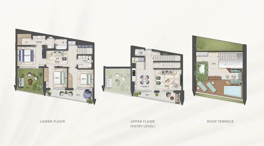3 BR floor plan