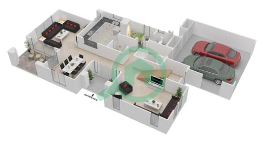 المخططات الطابقية لتصميم النموذج 1 فیلا 4 غرف نوم - أصيل