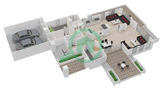 المخططات الطابقية لتصميم النموذج 10 فیلا 4 غرف نوم - ميرادور 1