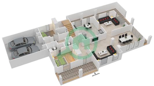 المخططات الطابقية لتصميم النموذج 11 فیلا 5 غرف نوم - ميرادور 1