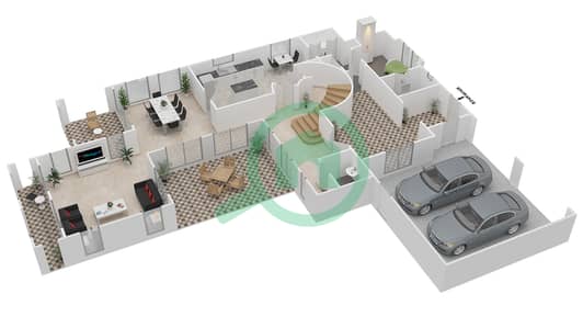 المخططات الطابقية لتصميم النموذج A1 فیلا 3 غرف نوم - الفورادا 1