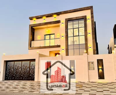 5 Bedroom Villa for Rent in Al Yasmeen, Ajman - Two-storey villa for rent in Ajman, Al-Yasmine area, a new European design, the first resident with air conditioners, consisting of 5 master bedrooms, a council, a lounge and a maid's room, close to all services, easy to get out to Sheikh Mohammed bin Zay