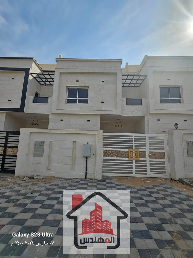 Two-storey villa for rent in Ajman, Al Zahia area Citizen electricity 4 master bedrooms, a sitting room and a living room And a maid's room 75 thousand dirhams are requiredز