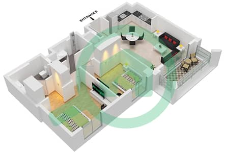 Саванна Билдинг 3 - Апартамент 2 Cпальни планировка Единица измерения 2 FLOOR 1-8
