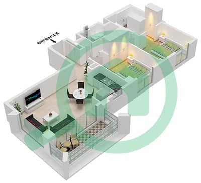 Саванна Билдинг 3 - Апартамент 2 Cпальни планировка Единица измерения 3 FLOOR 1-8
