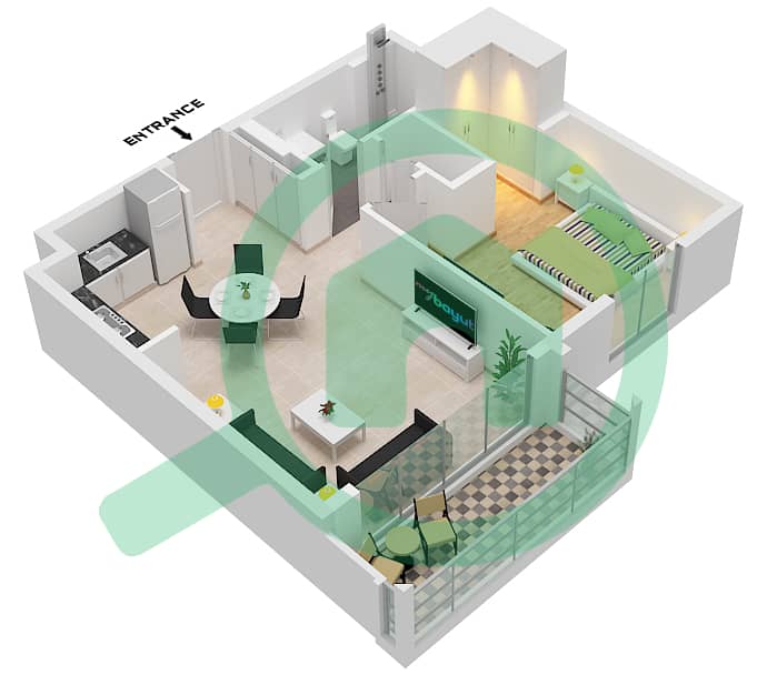 المخططات الطابقية لتصميم الوحدة 7,8 FLOOR 1-8 شقة 1 غرفة نوم - بناية سافانا 3 Unit 8 Floor 1 
Unit 7 Floor 2-8 interactive3D
