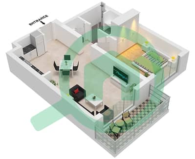 Seascape Building 1 - 1 Bedroom Apartment Type/unit 2A,3A/UNIT 3,6 FLOOR 2-18 Floor plan