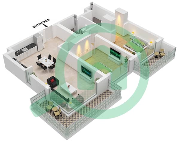 Type 1C Unit 1 Floor 1-12
Unit 4 Floor 1 
Unit 8 Floor 2-12