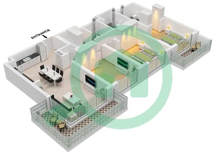 Seascape Building 1 - 3 Bedroom Apartment Type/unit 1B / UNIT 2,6 FLOOR 13-18 Floor plan