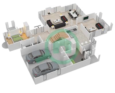 المخططات الطابقية لتصميم النموذج 17 فیلا 5 غرف نوم - ميرادور 1
