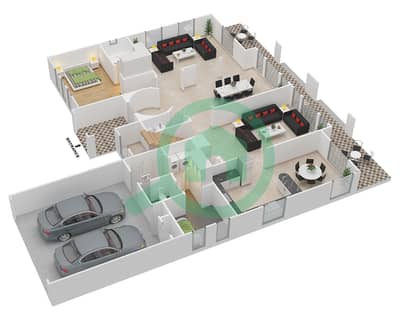 المخططات الطابقية لتصميم النموذج 13 فیلا 6 غرف نوم - ميرادور 1