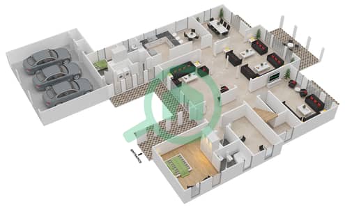 المخططات الطابقية لتصميم النموذج 19 فیلا 7 غرف نوم - ميرادور 1