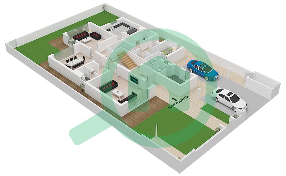 Фай Аль Риман 2 - Вилла 4 Cпальни планировка Тип MODERN Type Modern, Floor Ground interactive3D