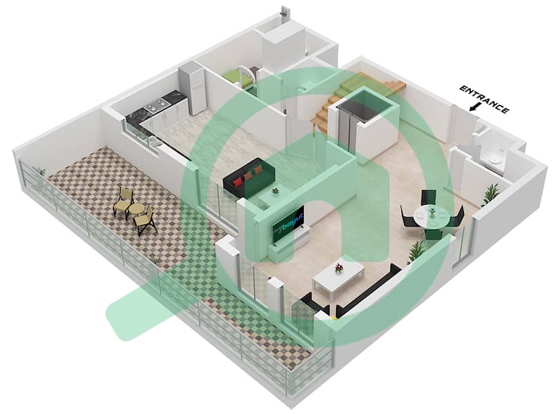 Hillside Residences 1 Building B - Апартамент 3 Cпальни планировка Тип DX A(SKYVILLA) FLOOR 1-6 Type DX A(Skyvilla) Floor 1-6 interactive3D