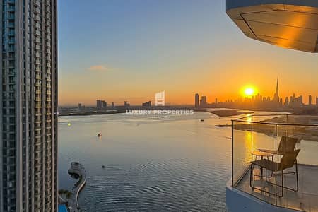 1 Bedroom Hotel Apartment for Rent in Dubai Creek Harbour, Dubai - Sea View | Burj Khalifa View | Vacant