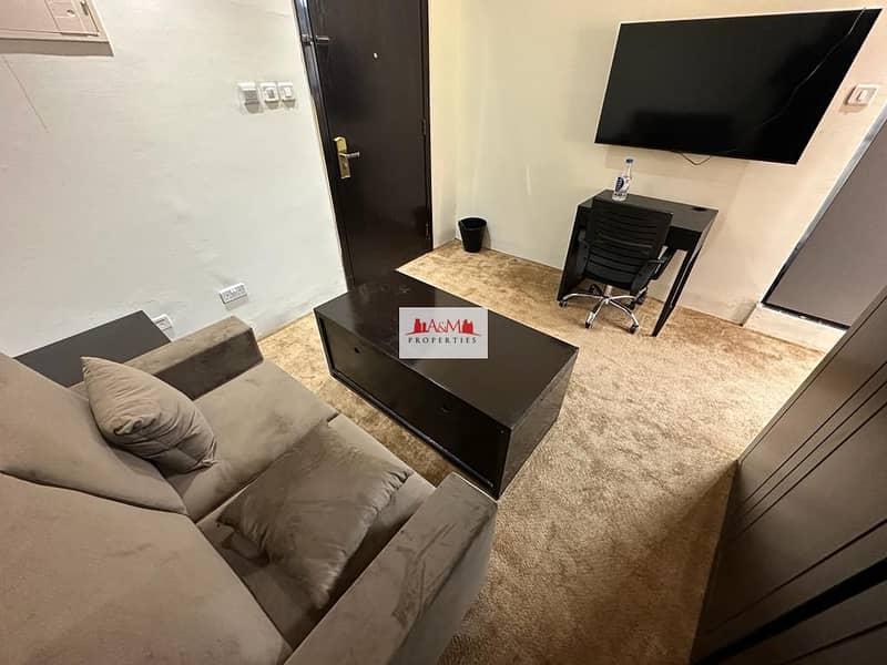 Fully Furnished | Studio Apartment with Balcony in Hamdan Street for AED 4,500 Monthly. !