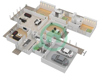 المخططات الطابقية لتصميم النموذج 2 فیلا 3 غرف نوم - صهيل 1