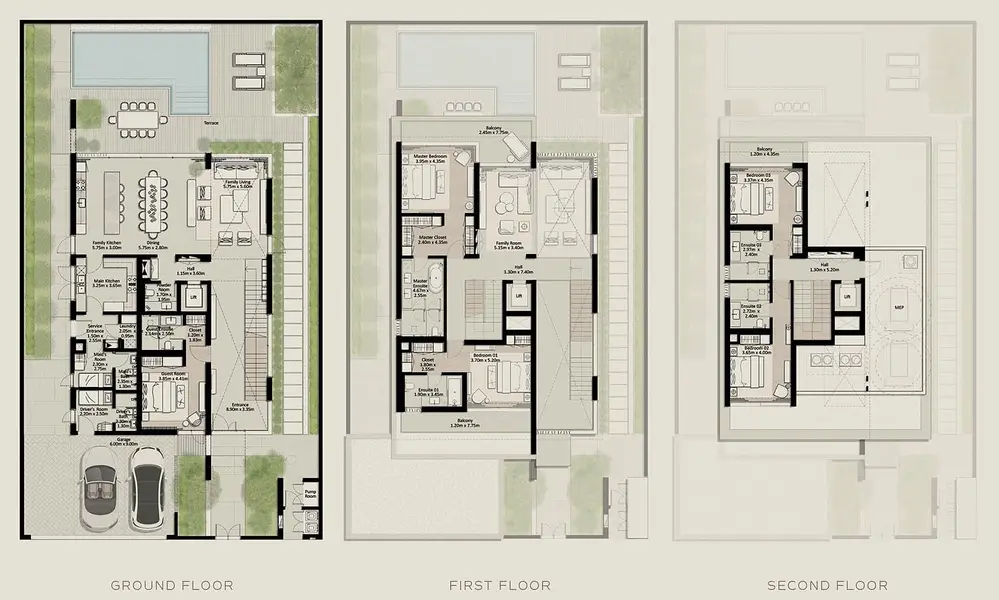 5 BR floor plan