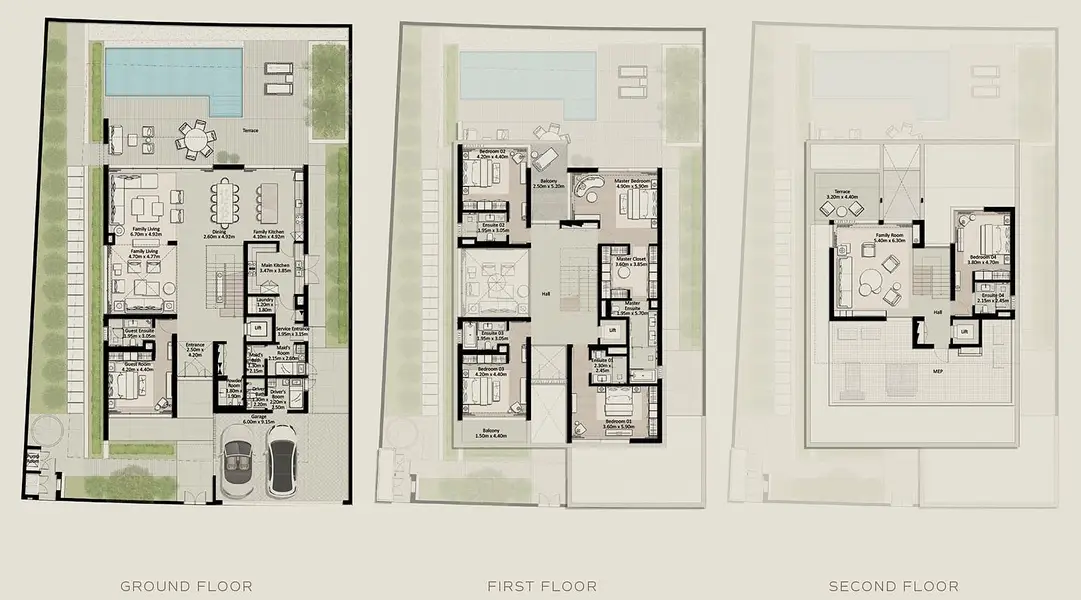 6 BR floor plan
