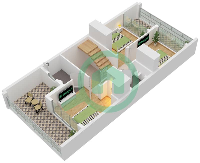 Violet - 4 Bedroom Townhouse Type A Floor plan Type A Floor First interactive3D