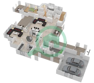 المخططات الطابقية لتصميم النموذج 21 فیلا 5 غرف نوم - ميرادور لا كوليكسيون 1
