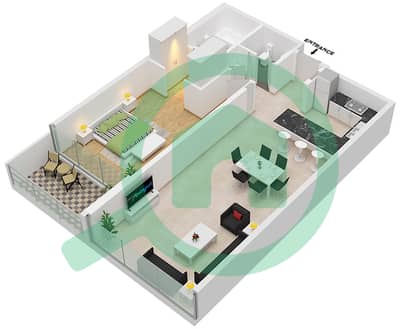Lamar Residence - 1 Bedroom Apartment Type A1 Floor plan