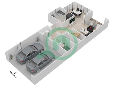 المخططات الطابقية لتصميم النموذج B تاون هاوس 2 غرفة نوم - بالميرا 2