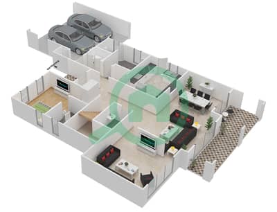 المخططات الطابقية لتصميم النموذج 5 فیلا 5 غرف نوم - ليلا