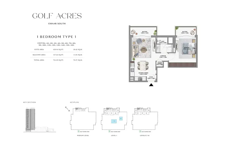 1 BR floor plan