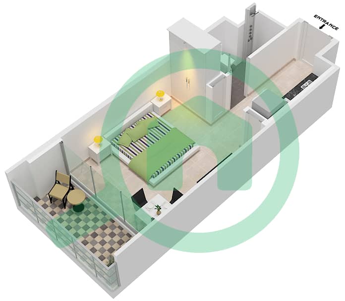 Peninsula Two - Studio Apartment Type/unit TJ / UNIT 13, FLOOR 4-6 Floor plan Type TJ Unit 13, Floor 4-6,8-11,13,14,18-21,23-26,28-31,33-35 interactive3D