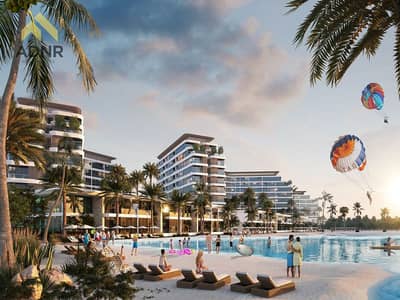 2 Bedroom Apartment for Sale in Al Seanneeah, Umm Al Quwain - Lagoon beach side view. jpg