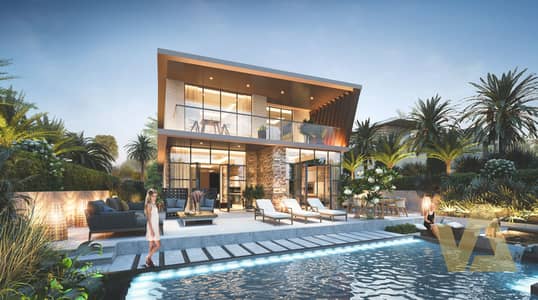 5 Bedroom Townhouse for Sale in DAMAC Lagoons, Dubai - VD1 villa - Malta Rear Night - Option 2 LR. jpg