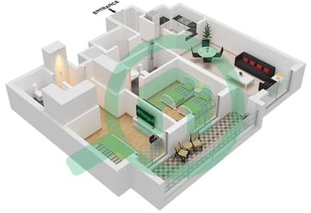 Hillside Residences 1 Building A - Апартамент 2 Cпальни планировка Тип B FLOOR 1-5