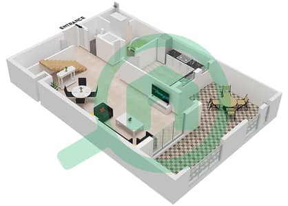 Hillside Residences 1 Building A - Апартамент 2 Cпальни планировка Тип DX A1 FLOOR 1