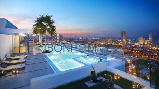 شقة 2 غرفة نوم للبيع في قرية جميرا الدائرية، دبي - Roof Top Infinity Pool. jpg