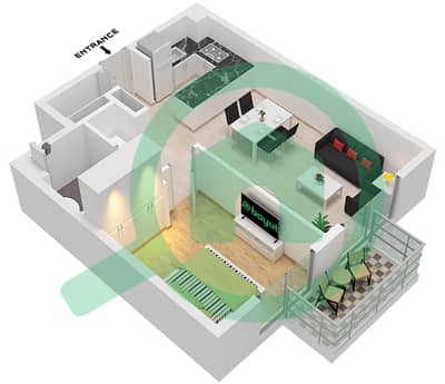 Torino by ORO24 - 1 Bedroom Apartment Type 2 Floor plan