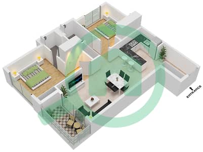 Torino by ORO24 - 2 Bedroom Apartment Type 2 Floor plan