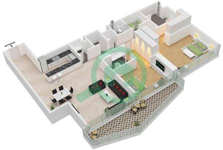 Al Habtoor Grand Resort Autograph Collection - 2 Bedroom Apartment Type/unit B / UNIT 6,7 FLOOR 3-42 Floor plan