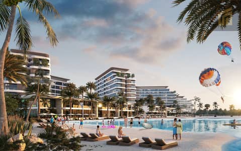 1 Bedroom Apartment for Sale in Al Seanneeah, Umm Al Quwain - Lagoon beach side view. jpg