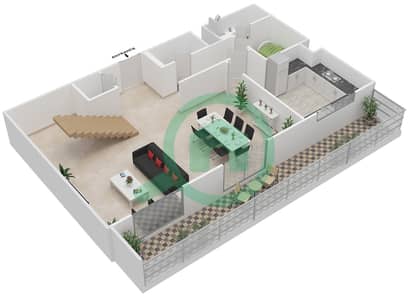 Parklane Residence 2 - 3 Bedroom Apartment Type B DUPLEX CORNER UNIT Floor plan