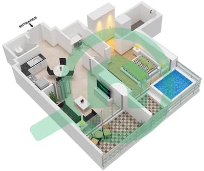 Elitz 3 Tower 1 - 1 卧室公寓类型／单位PRESIDENTIAL-A / UNIT 4,5戶型图