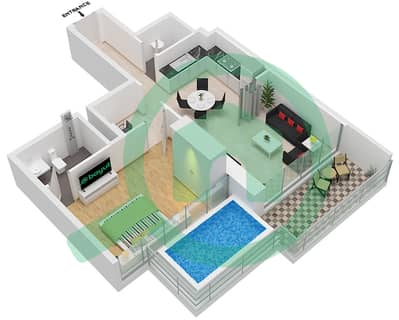 Elitz 3 Tower 1 - 1 卧室公寓类型／单位PRESIDENTIAL-A/UNIT 3,4,6戶型图