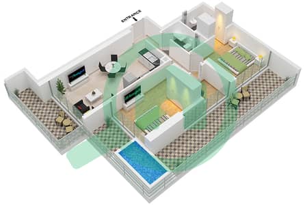 Elitz 3 Tower 1 - 2 卧室公寓类型／单位A/UNIT 5-7 FLOOR 18,30-34戶型图
